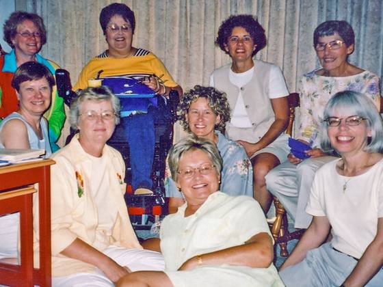 FRONT: Carolyn Borg, Kathy Johnson, Cheryl Shaefer, Pat Gabus, Ludene Hendrichs BACK: Kathy Valentine, DiAnn Simonson, Mary Morgan, Marys Mom Hazel