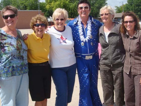 Alice (Speece) Dickinson, Mary (Morgan) Saxton, Jill (Swanson) Osborn, Elvis, Kathy (Johnson) Bryan, & Pat (Gabus) Peterson