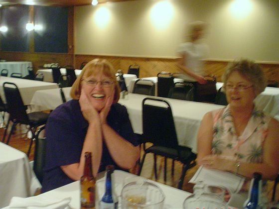 Sue Hasselquist, and Rene Hagood Imel yuck it up.