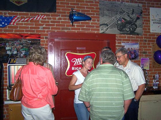 Lynn Erickson Brewster talking to Deb Johnson, Kenny Olson & David Carlson