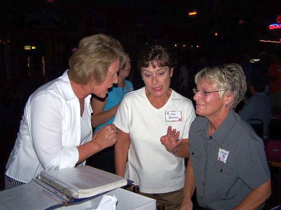 Brenda Johnson (Jim's), Jana & Sheryl trying to decide what song to sing (Decisions...Decisions!!)